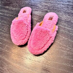 UGG Pink Fuzzy Slippers